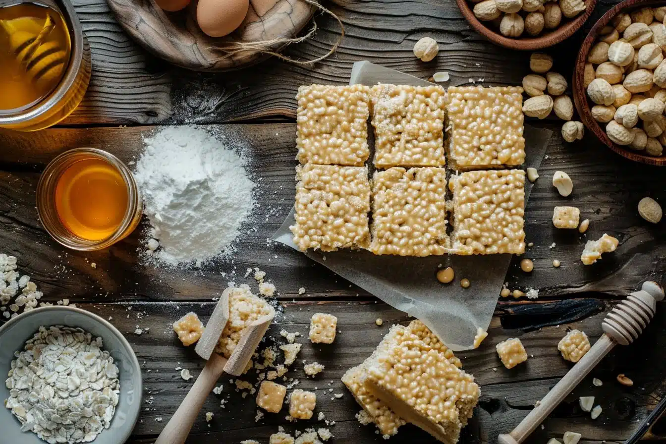 3 Ingredient Healthy Peanut Butter Rice Krispie Treats