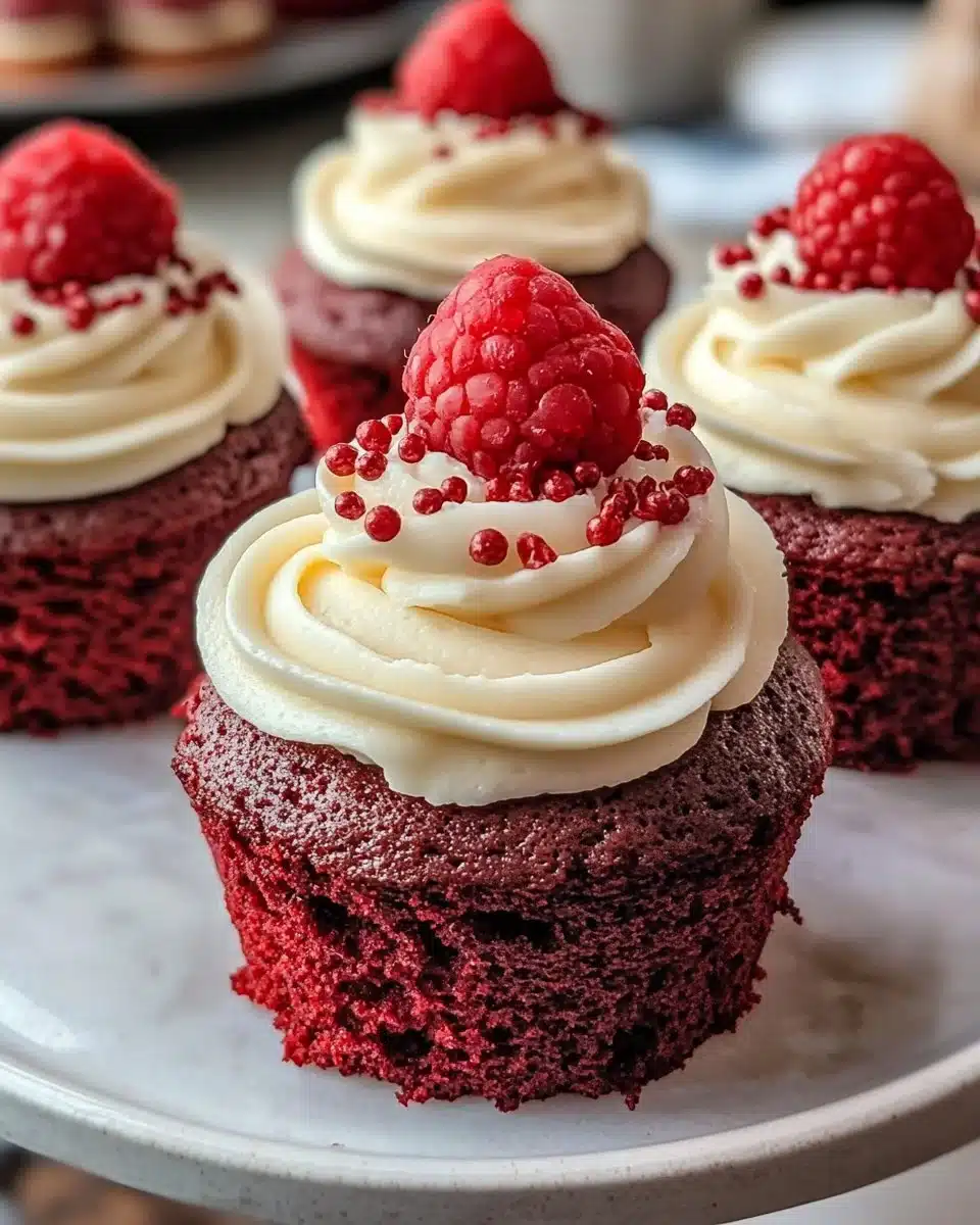 Irresistibly moist mini red velvet cakes with cream cheese frosting