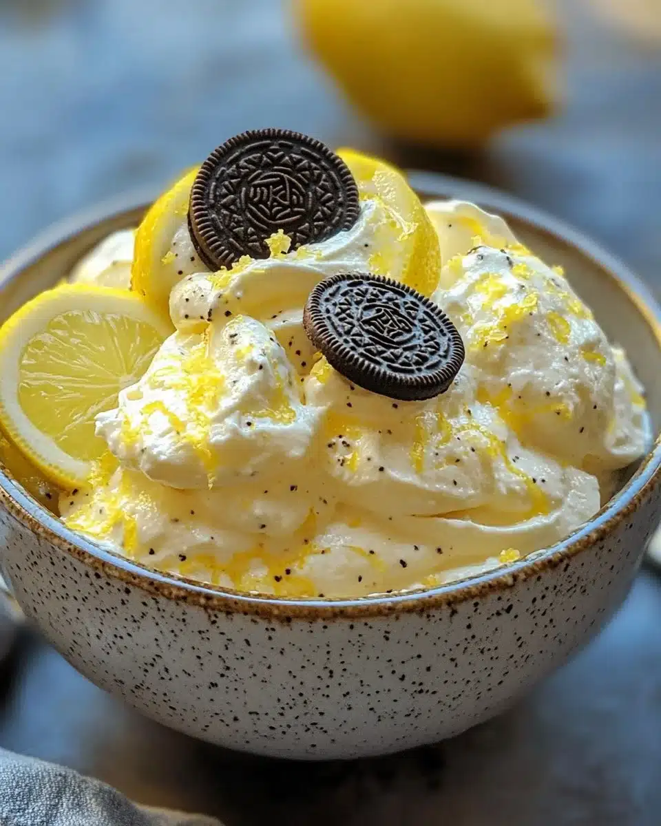 Slices of Lemon Oreo Dessert showcasing creamy layers and zesty flavor
