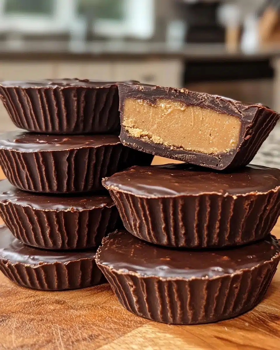 No-bake peanut butter cups ready in 20 minutes on a plate