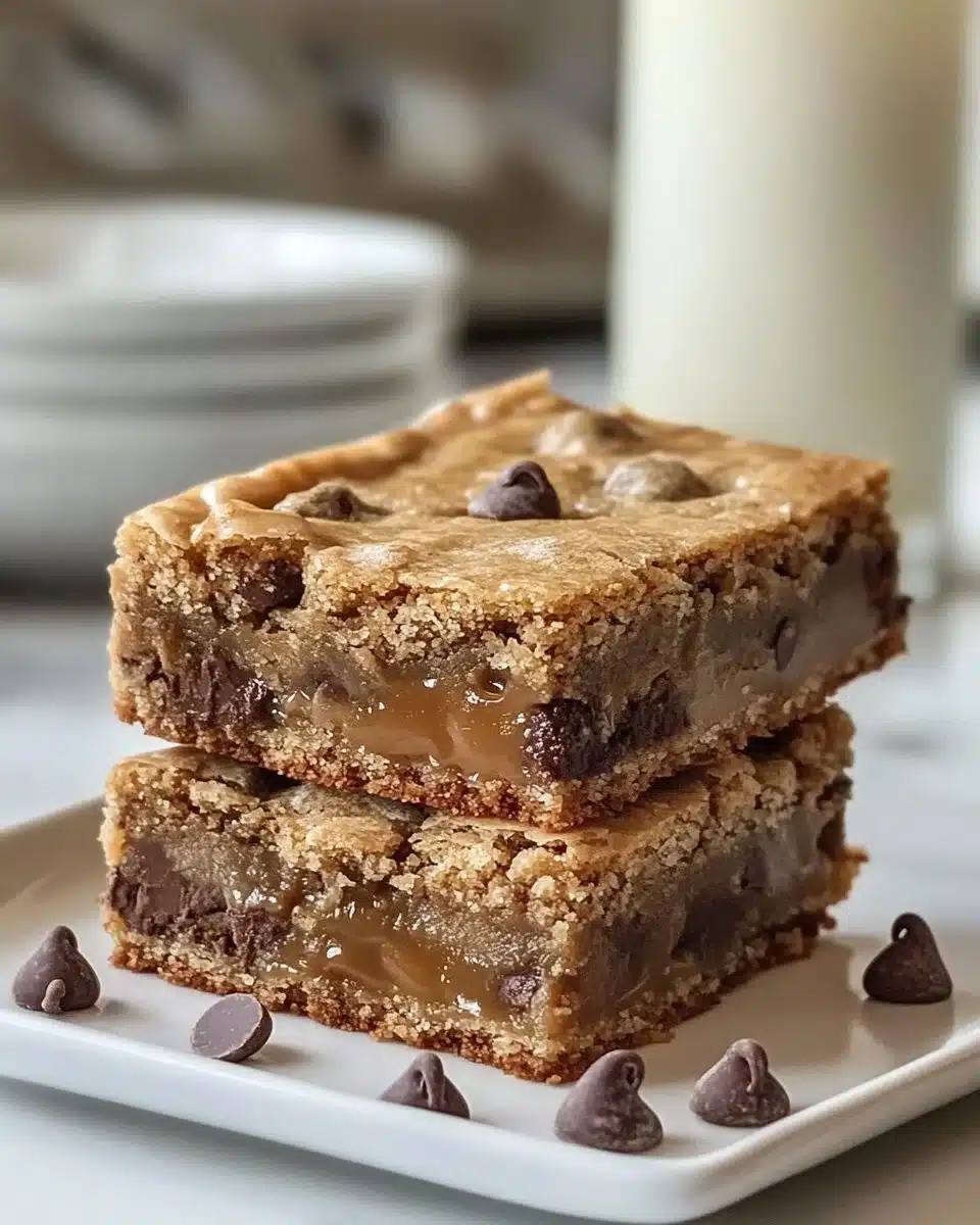 Salted Caramel Chocolate Chip Cookie Bars